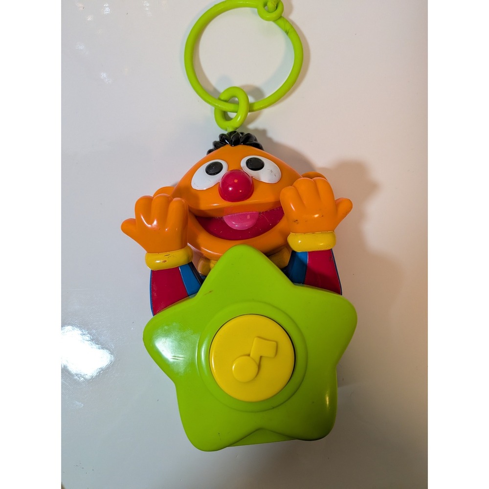 Vintage 1995 Tyco Sesame Street Ernie Musical Star Crib Toy Jim Henson Pop Up